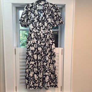 Pinch Black and Cream Floral Midi Dress